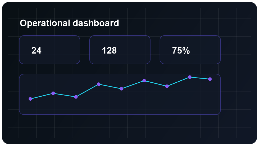 A YATT dashboard-style illustration with structured work surfaces and connected records.